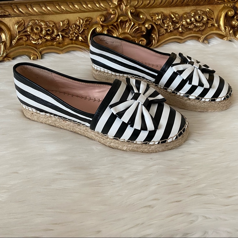 Kate Spade Striped Bow Espadrilles